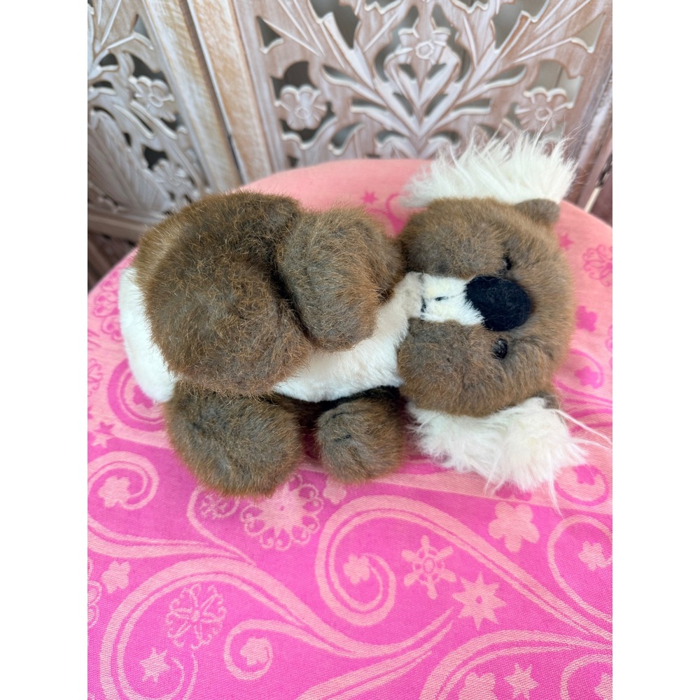 Vintage 1987 Dakin Koala Plush Stuffed Animal Brown White Fluffy Ears 11 Inch